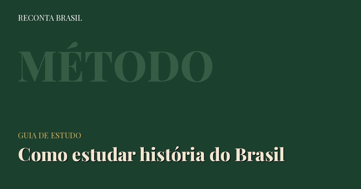 Cartão com o título Como estudar história do Brasil
